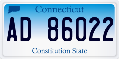 CT license plate AD86022