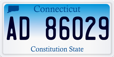 CT license plate AD86029