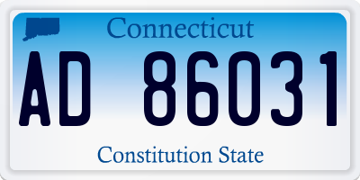 CT license plate AD86031