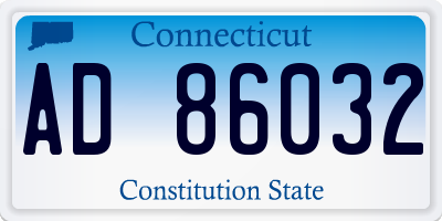 CT license plate AD86032