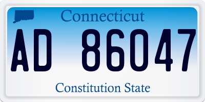 CT license plate AD86047
