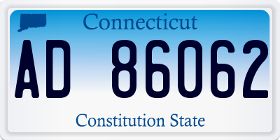 CT license plate AD86062