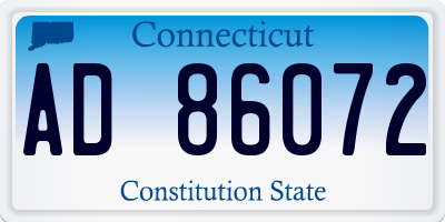 CT license plate AD86072