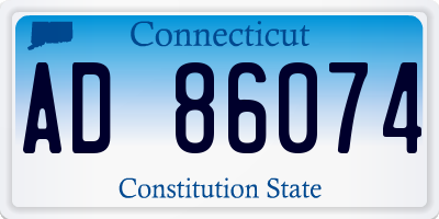 CT license plate AD86074