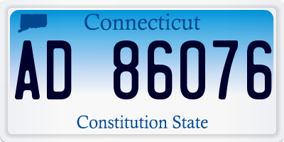 CT license plate AD86076