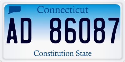 CT license plate AD86087