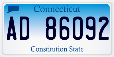 CT license plate AD86092