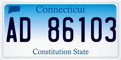 CT license plate AD86103