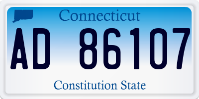 CT license plate AD86107