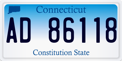 CT license plate AD86118