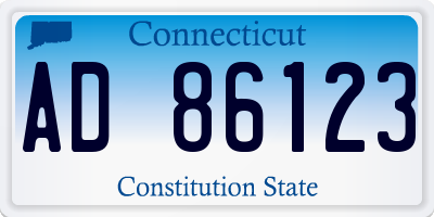CT license plate AD86123
