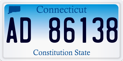 CT license plate AD86138