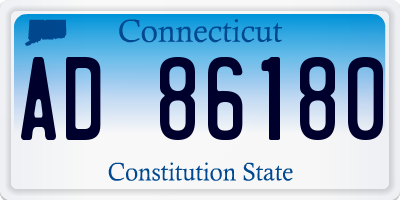 CT license plate AD86180