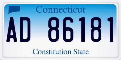 CT license plate AD86181