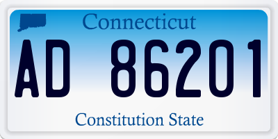 CT license plate AD86201