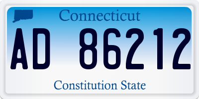 CT license plate AD86212