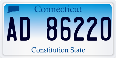 CT license plate AD86220