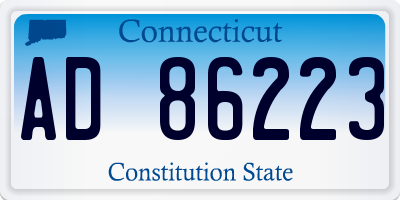 CT license plate AD86223
