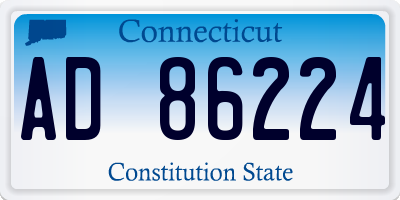 CT license plate AD86224