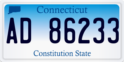 CT license plate AD86233