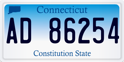 CT license plate AD86254