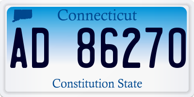 CT license plate AD86270