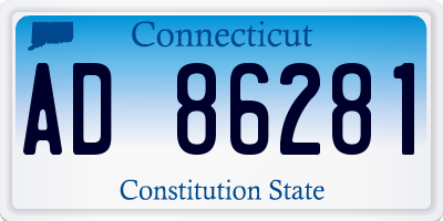 CT license plate AD86281
