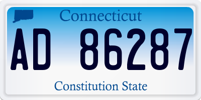 CT license plate AD86287
