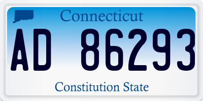 CT license plate AD86293