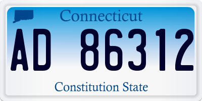 CT license plate AD86312