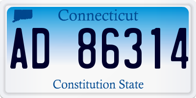 CT license plate AD86314