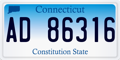 CT license plate AD86316