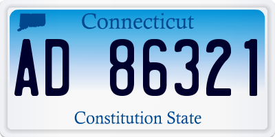 CT license plate AD86321