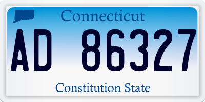 CT license plate AD86327