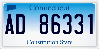 CT license plate AD86331
