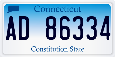 CT license plate AD86334