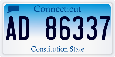 CT license plate AD86337