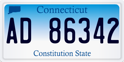 CT license plate AD86342