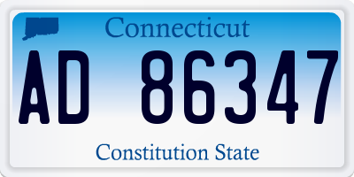 CT license plate AD86347