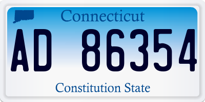 CT license plate AD86354