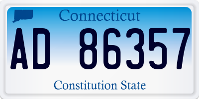 CT license plate AD86357
