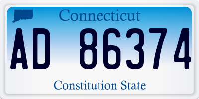 CT license plate AD86374