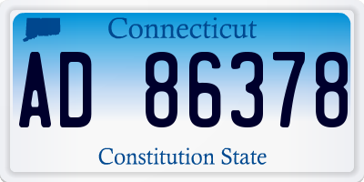 CT license plate AD86378