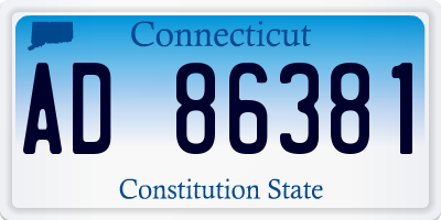 CT license plate AD86381