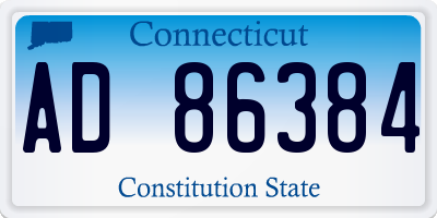 CT license plate AD86384