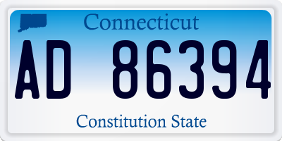 CT license plate AD86394