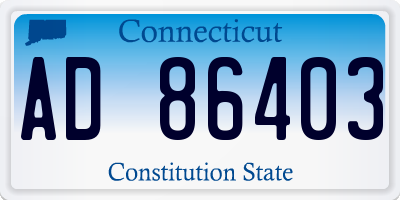 CT license plate AD86403