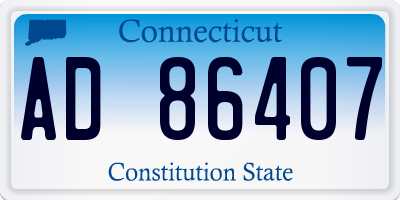 CT license plate AD86407