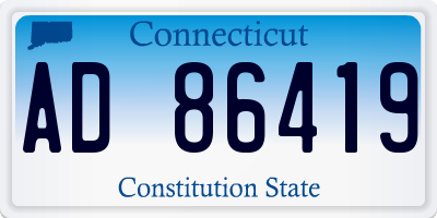 CT license plate AD86419