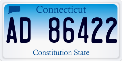 CT license plate AD86422